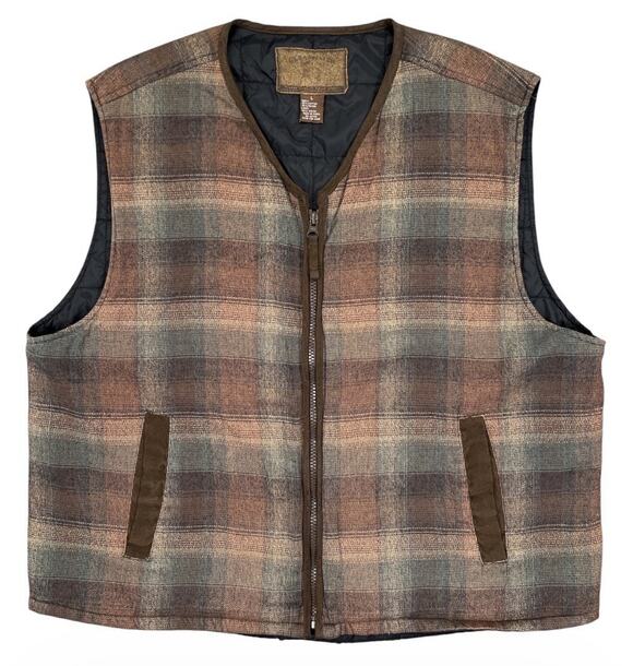 Clear Water Other - Clear Water Men’s Plaid Quilted Outdoor Vest Brown Green Size L